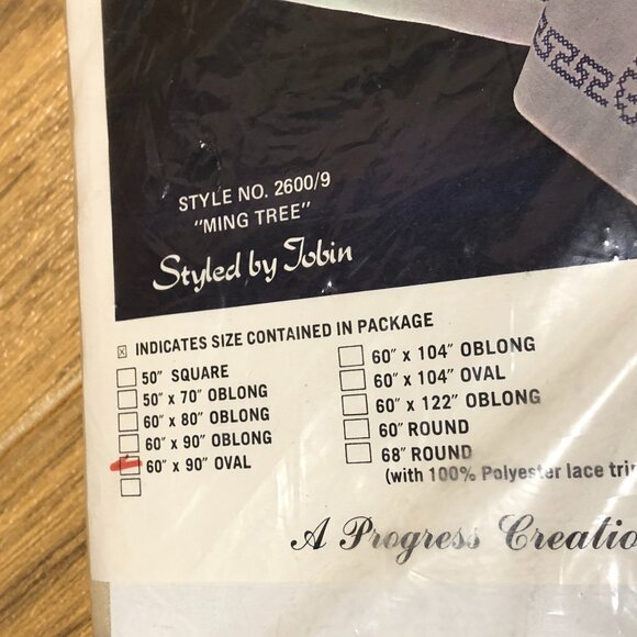 Progress Stamped Tablecloth with the look of linen, vintage - Picture 2 of 7